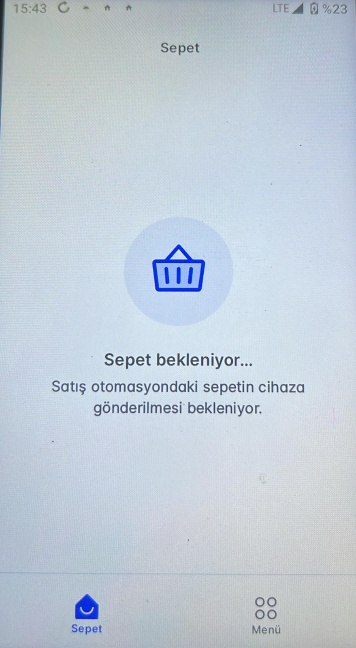 Cihaz Ekranı – Sepet Bekleniyor
