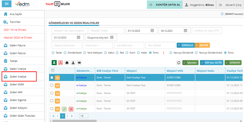 E-İrsaliye İptal, e-irsaliye red