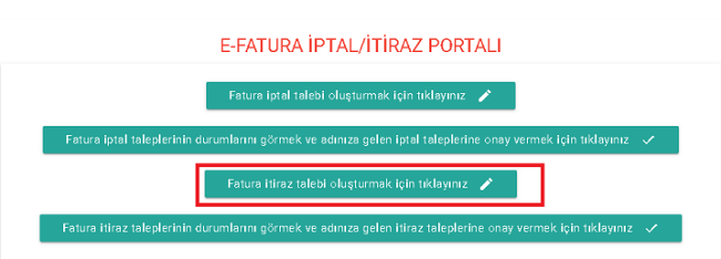 E-fatura İtiraz İşlemleri